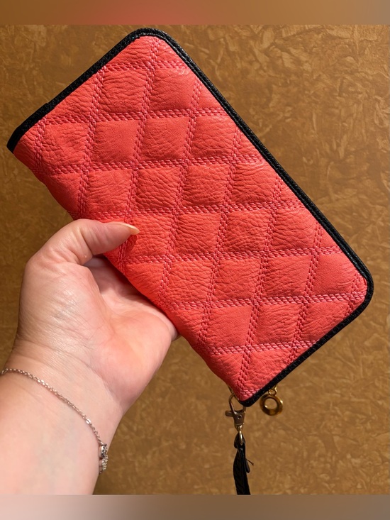 Cherie Bliss Handbags - Orange Quilted Wristlet Clutch